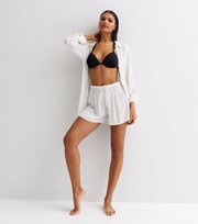 New Look White Cheesecloth High Waisted Shorts